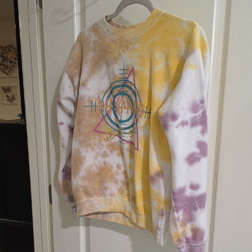 Tie-Dye Crewneck Sweater - Yellow & Purple